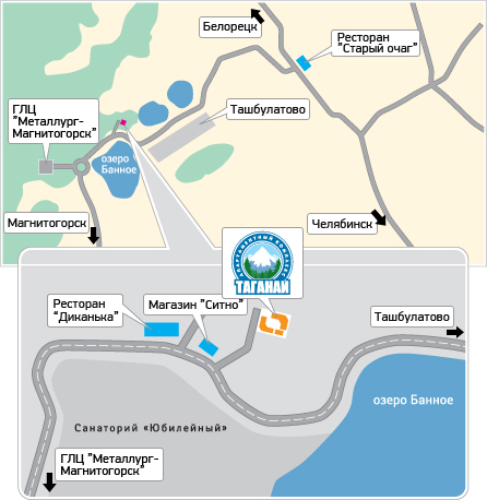 Схема проезда в АК 'Таганай'